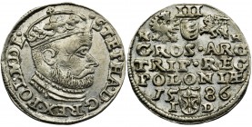 Stephen Bathory, 3 Groschen Olkusz 1586 - NH POL
Bardzo ładny egzemplarz z obustronnym lustrem.
Odmiana z inicjałami NH Howla de Kolpino, przy Orle ...