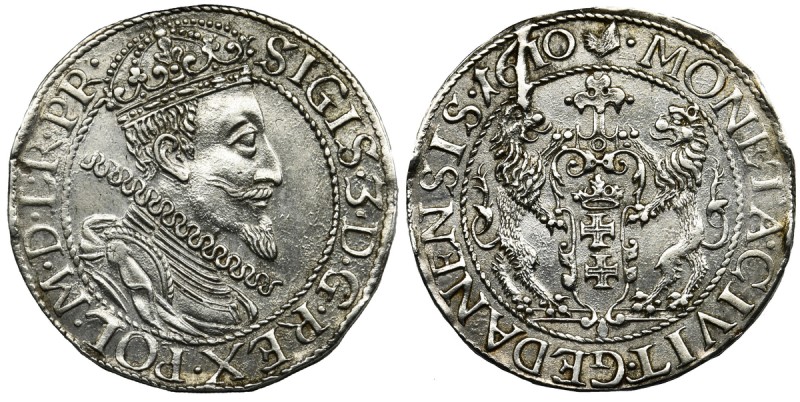 Sigismund III Vasa, 1/4 Thaler Danzig 1610 - very rare date
Odmiana z kropką po...