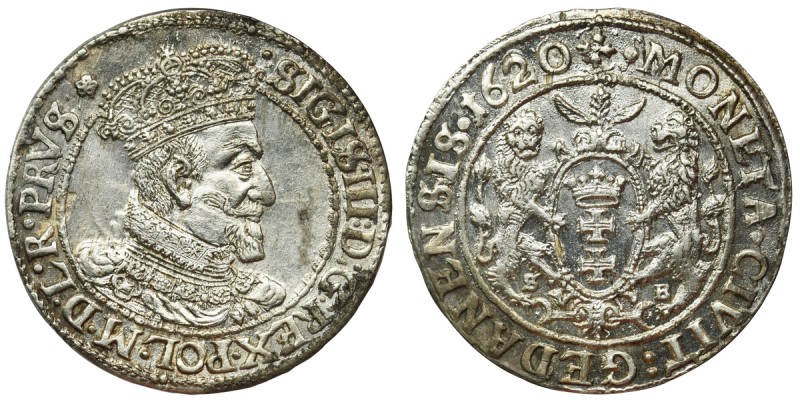 Sigismund III Vasa, 1/4 Thaler Danzig 1620 SB - rarer, double 20
Rzadszy roczni...