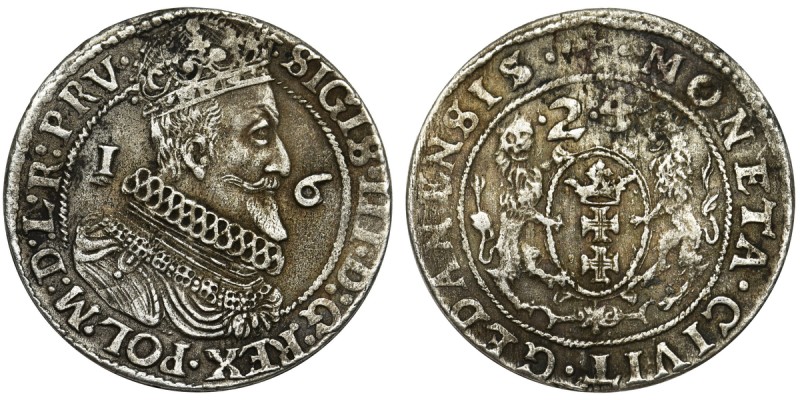Sigismund III Vasa, 1/4 Thaler Danzig 1624/3 - PRV• - rare
Rzadsza odmiana z ko...