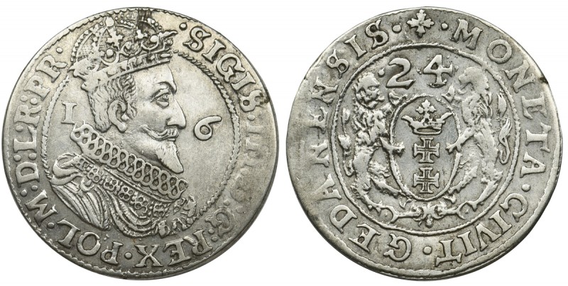 Sigismund III Vasa, 1/4 Thaler Danzig 1624 - PR•
Końcówka napisu na awersie PR•...