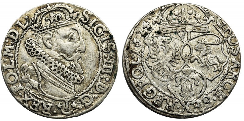Sigismund III Vasa, 6 Groschen Krakau 1624
Odmiana z arabską cyfrą 2 w dacie.
...