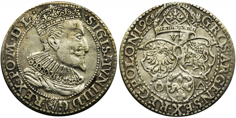 Sigismund III Vasa, 6 groschen Marienburg 1696
Odmiana z małym popiersiem króla...
