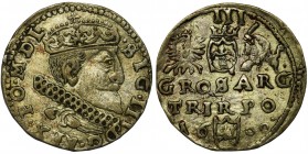 Sigismund III Vasa, 3 Groschen Posen 1600
Ładna moneta w naturalnej patynie. Wyraźne lustro.
Odmiana bez liter przy Orle i Pogoni, popiersie z kokar...