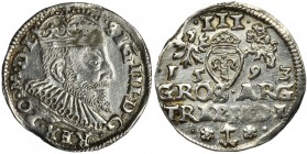 Sigismund III Vasa, 3 Groschen Vilnius 1593
Bardzo ładna moneta z obustronnym blaskiem. Dobrze wybita. Ostry detal.
Odmiana z herbem Chalecki Dymitr...