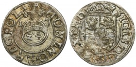 Sigismund III Vasa, 3 Polker Bromberg 1617 - rare
Rzadka odmiana z herbem Sas bez tarczy, na awersie nietypowa cyfra 3.
Rzadkość w specjalistycznym ...