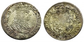 John II Casimir, 1/4 Thaler Krakau 1659 TLB - SVE
Ładna moneta z przyjemnym lustrem. Bardzo ładna, delikatna patyna.&nbsp;
Odmiana z herbem Ślepowro...