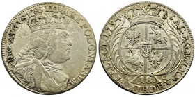 Augustus III of Poland, 18 Groschen Leipzig 1754 EC
Ładny, połyskowy egzemplarz.
Rzadsza odmiana z wąskim popiersiem króla w zbroi.Reference: Kahnt ...