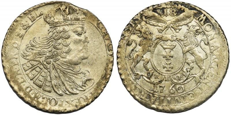 Augustus III of Poland, 1/4 Thaler Danzig 1760 REOE
Ładny egzemplarz z obustron...