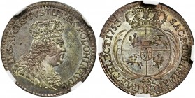 Augustus III of Poland, 3 Groschen Leipzig 1753 - NGC MS65 - rare
Bardzo rzadka moneta w fenomenalnym stanie zachowania. Piękna, kolorowa patyna podk...