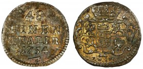 Augustus III of Poland, 1/48 Thaler Dresden 1754 FWôF
Ostatni rocznik półgroszy drezdeńskich.
Bardzo ładny, z obustronnym menniczym blaskiem. Piękna...