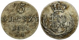 Duchy of Warsaw, 5 groschen 1811 IBEgzemplarz w starej patynie.
Reference: Plage 96, Kopicki 3684
Grade: XF-