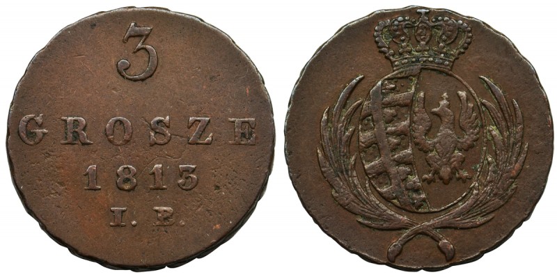 Duchy of Warsaw, 3 groschen Warsaw 1813 IB
Rzadki rocznik w przyjemnym, ponadpr...