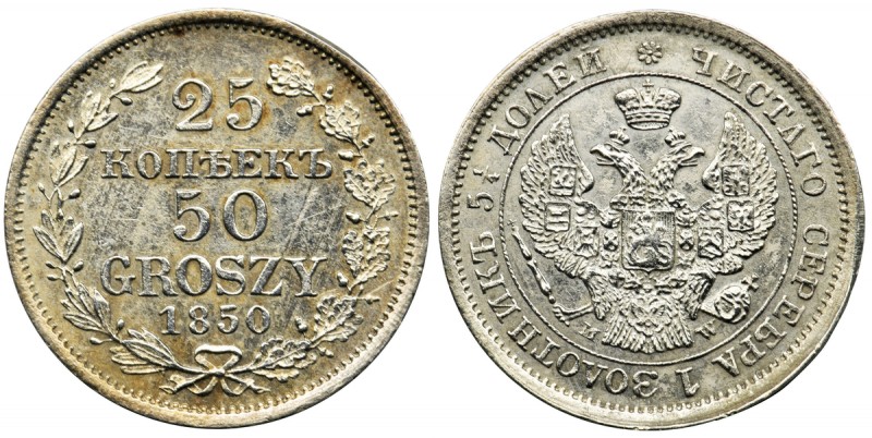 25 kopeks = 50 groschen Warsaw 1850 MW
Ostatni rocznik pięćdziesięciogroszówek ...