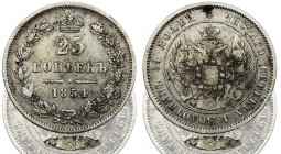 25 Kopek Warsaw 1854 MW - RARE
Bardzo rzadka moneta z mennicy warszawskiej.
Niski, wręcz śladowy jak na ten nominał nakład wynoszący 9326 egzemplarz...