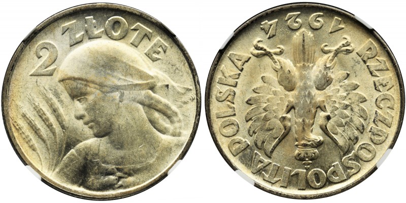 Women and ears, 2 zloty Philadelphia - inverted - NGC MS62+
&nbsp;
Moneta cora...