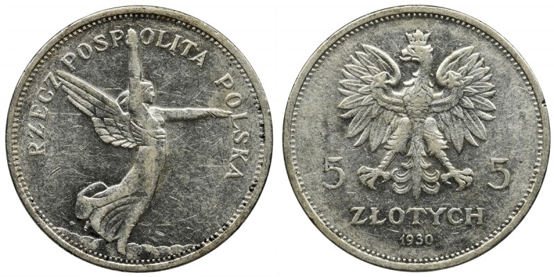 Nike, 5 zloty Warsaw 1930
Rzadki rocznik, szczególnie rzadki w bardzo ładnych s...