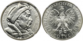 Sobieski, 10 zloty 1933 - NGC MS61
Bardzo ładny egzemplarz. Głębokie, mennicze lustro.&nbsp;
Znakomita prezencja.Reference: Parchimowicz 121
Grade:...