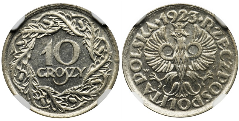 10 groszy 1923 - NGC MS62
Menniczy stan zachowania.&nbsp;
Reference: Parchimow...