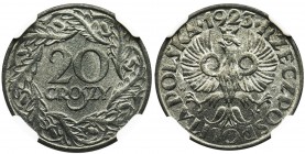 German Occupation, 20 groszy 1923 - NGC MS67
Moneta w unikalnym stanie zachowania.&nbsp;
Zważywszy, że wybita w cynku to ocena na poziomie 67 jest c...