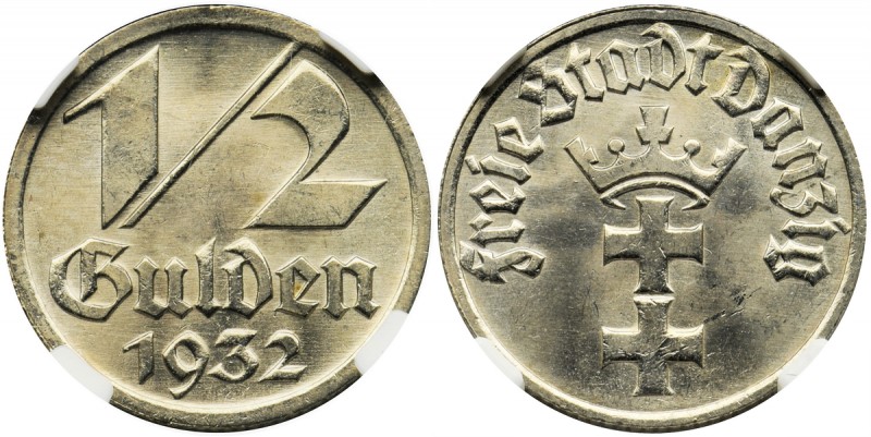 Free City of Danzig, 1/2 gulden 1932 - NGC MS64
Doskonały egzemplarz z mocnym, ...