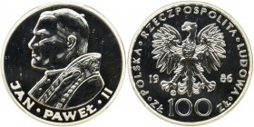 John Paul II, 100 zloty 1986 - PCGS MS69
Menniczy stan zachowania.
Dużej rzadkości moneta z nieoficjalnej emisji.
Najwyższa nota w rejestrze PCGS....