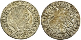 Silesia, John of Brandenburg-Küstrin, Groschen Krosno 1544
Połyskowa sztuka.Reference: Korecki G.44.35 (R)
Grade: VF+