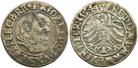 Silesia, Frederic II, Groschen Brieg 1544Reference: F.u.S. 1363
Grade: VF