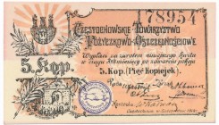 Częstochowa, 5 kopiejek 1914&nbsp;
Reference: Podczaski R-050.A.1.d
Grade: UNC