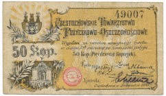 Częstochowa, 50 kopiejek 1916
&nbsp;Reference: Podczaski R-050.A.3.c
Grade: VF