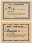 Mogilno, Bilet zdawkowy na 2 i 5 złotych 1945 (2szt.)
Blankiety.&nbsp;
Stany emisyjne.Reference: Podczaski D-014.3 i D-014.4
Grade: AU/UNC