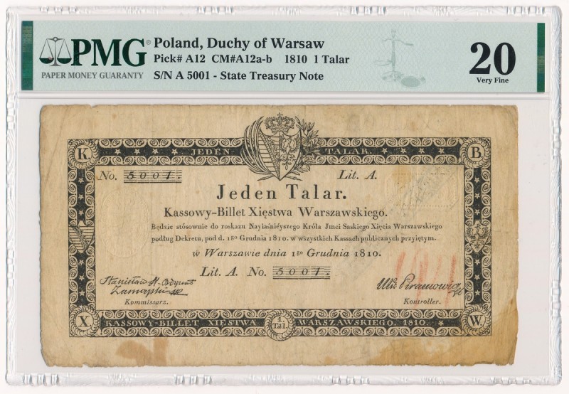 1 talar 1810 - Zamojski - PMG 20
.&nbsp;
Rzadziej występujący podpis Zamojski....