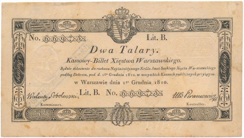 2 talary 1810 - Sobolewski - PIĘKNY
Odmiana ze stemplem na rewersie. Podpis kom...