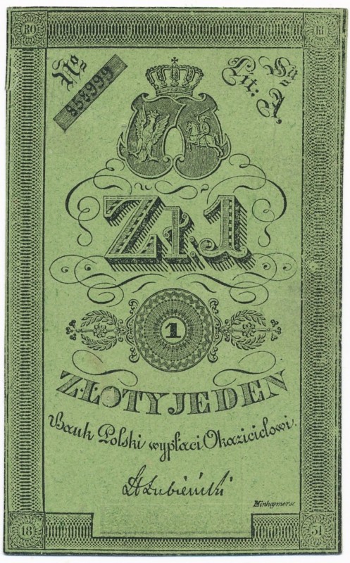 1 złoty 1831 Łubieński - cienki papier
Powstańcza złotówka z podpisem Łubieński...