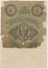 1 rubel srebrem 1847
Pierwszy rocznik rubli, druk w kolorze zielonym.&nbsp;
W praktyce jedyny dostępny rocznik 'zielonych' rubli.&nbsp;
Banknot z d...