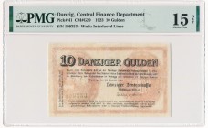 Gdańsk 10 guldenów 1923 - PMG 15 - RZADKOŚĆ
Najwyższej rzadkości banknot Wolnego Miasta Gdańsk. Wysoki i poszukiwany nominał w każdym stanie zachowan...