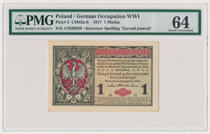 1 marka 1916 Jenerał - A - PMG 64
Technicznie bez zastrzeżeń, ale widoczny lekk...