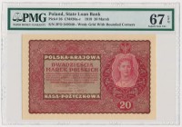 20 marek 1919 - II Serja FO - PMG 67 EPQ
Numerator typu trzeciego.&nbsp;
Perfekcyjny egzemplarz. Oglądając banknot przez slab można śmiała nazwać go...