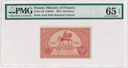 50 groszy 1924 - PMG 65 EPQ - PIĘKNE
Beautifull uncirculated piece. Exceptional Paper Quality. Sexond highest grade assigned by PMG.&nbsp;
Piękny, e...