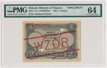 2 złote 1925 WZÓR - PMG 64
Several folds and creases. Rusty trace after paper clip. Paper is firm with original shine. Perforated.&nbsp;
Bardzo ładn...