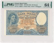 100 złotych 1919 S.C - PMG 64 EPQ - PIĘKNY
Wyśmienity egzemplarz, który przed wysłaniem do PMG ocenilibyśmy na pełny stan 1. 
Bezapelacyjnie jedna z...