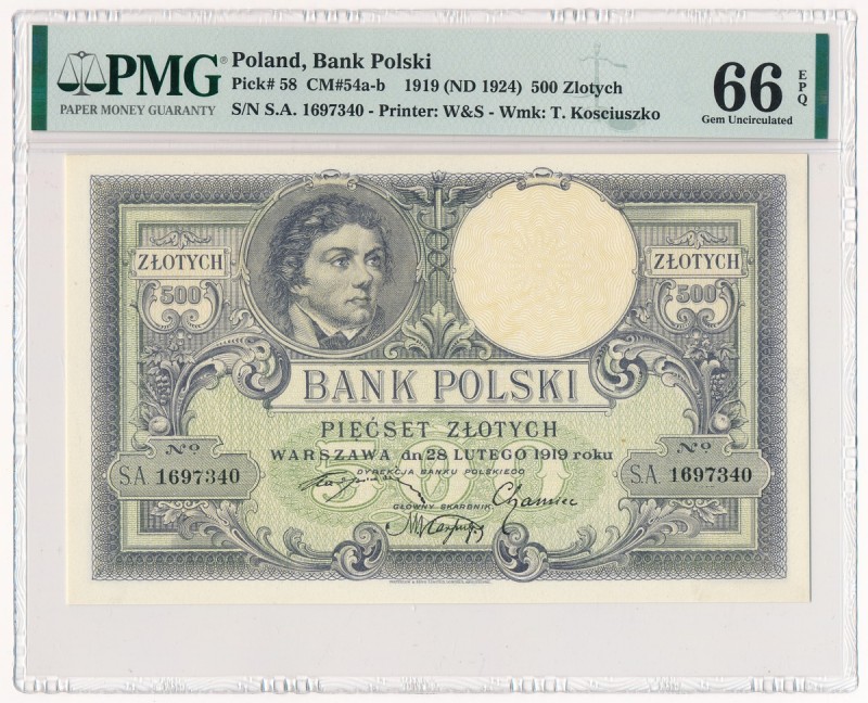 500 złotych 1919 - PMG 66 EPQ - wysoki numerator
Wysoki numerator.&nbsp;
Emisy...