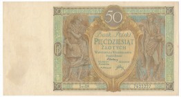 50 złotych 1929 Ser.B.N. - RZADKA
Bardzo rzadka odmiana z kropką rozdzielającą litery serii. Przez ostatnie kilkanaście lat banknot ten w stanie emis...