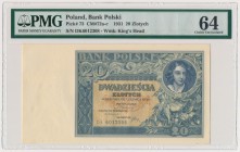 20 złotych 1931 - D.K - PMG 64
Emisyjny stan zachowania.Reference: Miłczak 72c
Grade: PMG 64