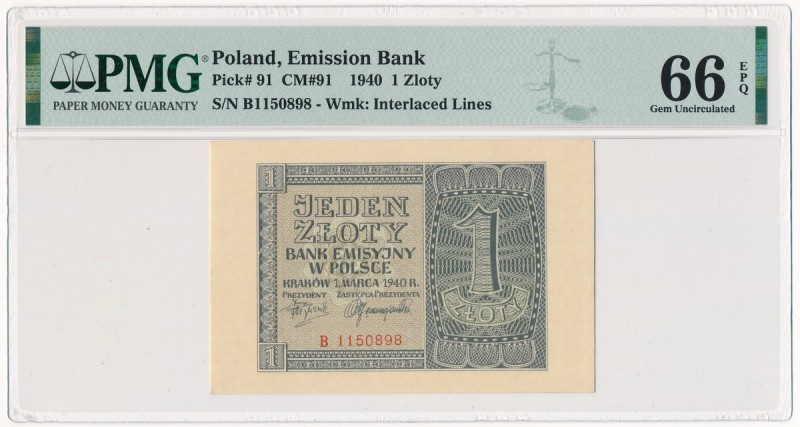 1 złoty 1940 - B - PMG 66 EPQ
Znakomity, emisyjny stan zachowania.&nbsp;
Druga...