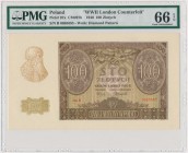 100 złotych 1940 ZWZ - B - PMG 66 EPQ
Fałszerstwo ZWZ. 
Piękny, wyselekcjonowany przez nas egzemplarz, doceniony odpowiednio wysoką notą przez PMG.&...