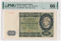 500 złotych 1940 - A - PMG 66 EPQ
Piękny, naturalny egzemplarz.&nbsp;
Druga najwyższa nota w rejestrze PMG.Reference: Miłczak 98a
Grade: PMG 66 EPQ...