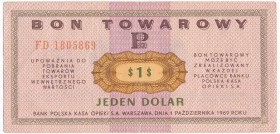 Pewex 1 dolar 1969 - FD -
Wariant z dużymi literami serii.
Kilkukrotnie ugięty, ale naturalny.&nbsp;
Dobra prezencja.Reference: Miłczak B17b
Grade...