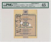 Pewex 10 dolarów 1960 - Cf - WZÓR - numeracja bieżąca - PMG 45
Rzadka odmiana wzoru z pierwszej emisji bonów PKO SA z 1960 roku. Numeracja bieżąca, c...