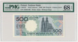 500 złotych 1990 - A - PMG 68 EPQ
Emisyjny stan zachowania.
Reference: Miłczak 187
Grade: PMG 68 EPQ